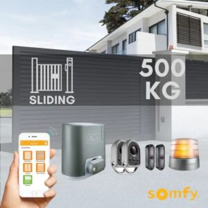 Somfy 500KG Sliding Gate Kit Automatic Electric Door with Remote and Mobile Application