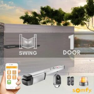 Somfy 1 Swinging Gate Kit with Remote For Parking, Garage Door and Mobile App