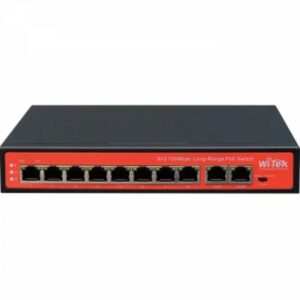 WITEK WI-PS510V 10-Port 48V 100Mbps VoIP PoE Switch with 8-Port PoE