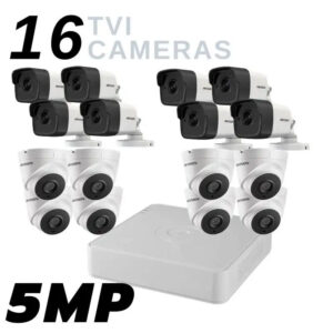 Hikvision 16 TVI SECURITY CAMERAS 5MP Extreme HD Package
