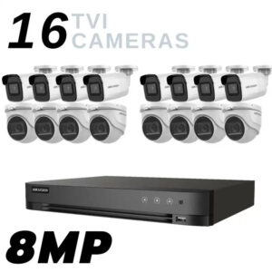 Hikvision 16 TVI 8MP 4K ULTRA HD SECURITY CAMERAS Package