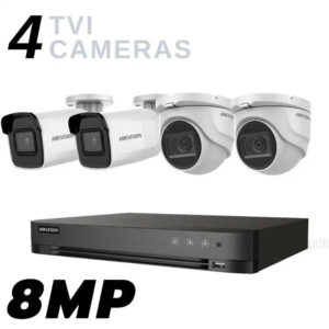 Hikvision 4 TVI 8MP 4K ULTRA HD SECURITY CAMERAS Package