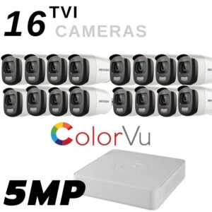 Hikvision Colorvu 16 CAMERAS 5MP Package Including Alarm System