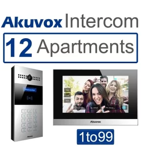 Akuvox 12 Apartments Video Intercom SIP With Mobile App